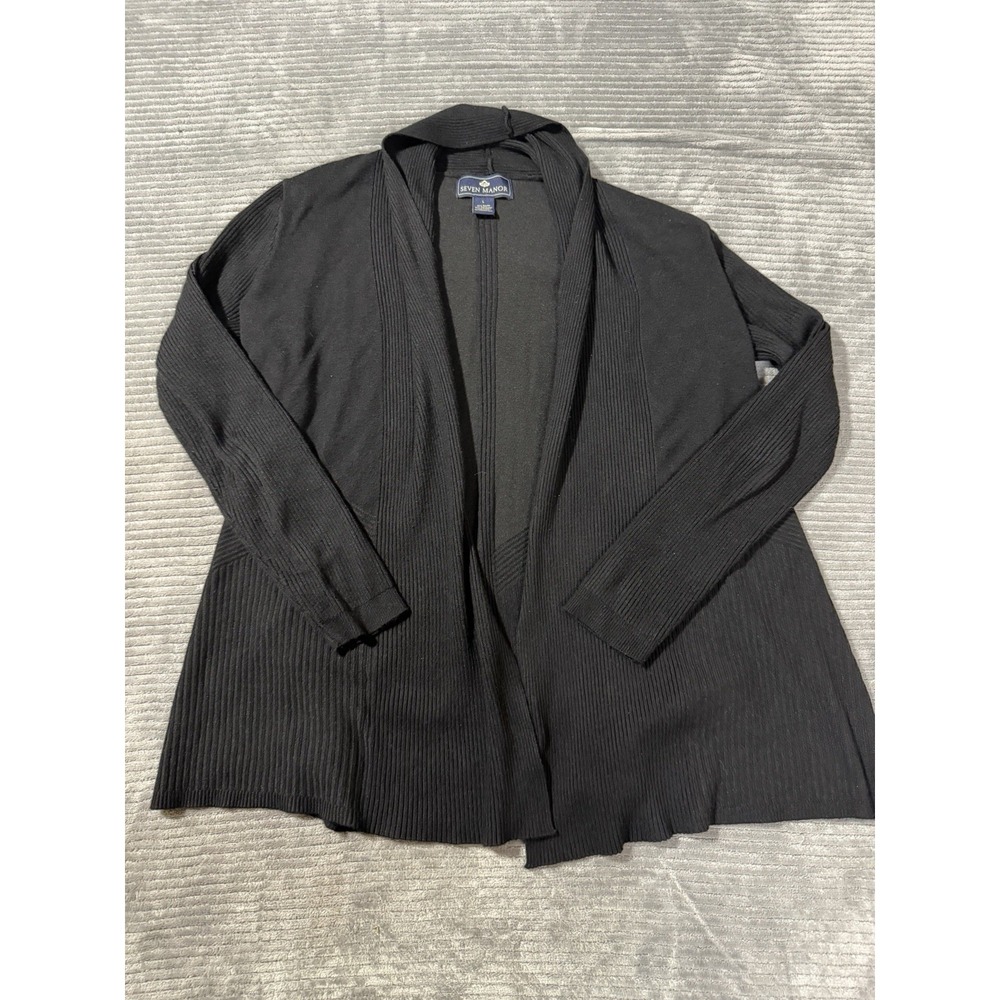 Seven 7 Oversized Open Front Cardigan/Pockets - Women Size L - Picture 1 of 6